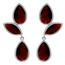Genuine 13 ctw Garnet Earrings Jewelry 14KT White Gold - REF-62P4H