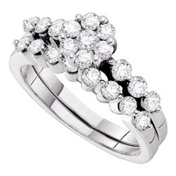 1 CTW Diamond Bridal Wedding Engagement Ring 14KT White Gold - REF-109M4H
