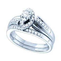 0.32 CTW Marquise Diamond Bridal Engagement Ring 14KT White Gold - REF-59X9Y