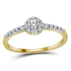 0.26 CTW Diamond Solitaire Bridal Engagement Ring 10KT Yellow Gold - REF-19N4F
