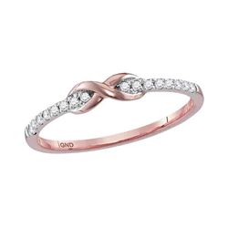 0.11 CTW Diamond Infinity Knot Stackable Ring 10KT Rose Gold - REF-13Y4X