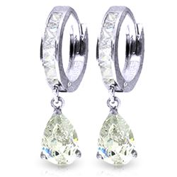 Genuine 4.2 ctw White Topaz Earrings Jewelry 14KT White Gold - REF-50M9T