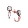 Image 1 : 0.73 CTW Diamond J Half Hoop Cluster Earrings 14KT Rose Gold - REF-89F9N