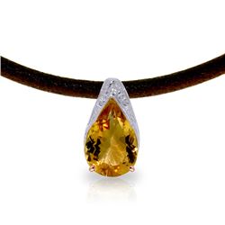 Genuine 6 ctw Citrine Necklace Jewelry 14KT Rose Gold - REF-30X5M