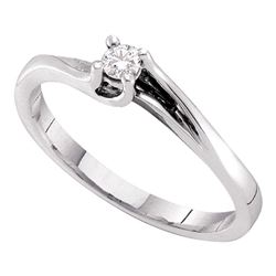 0.09 CTW Diamond Solitaire Bridal Ring 14KT White Gold - REF-19N4F