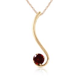 Genuine 0.55 ctw Garnet Necklace Jewelry 14KT Yellow Gold - REF-26F2Z