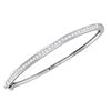 Image 1 : 2 CTW Princess Channel-set Diamond Single Row Bangle Bracelet 14KT White Gold - REF-240X2Y