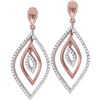 Image 1 : 0.40 CTW Diamond Nested Oval Dangle Earrings 10KT Rose Gold - REF-41X9Y