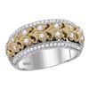 Image 1 : 0.45 CTW Diamond Filigree Ring 14KT Two-tone Gold - REF-82H5M