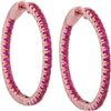 Image 1 : 1.75 CTW Ruby Hoop Earrings 14KT Rose Gold - REF-89M9H