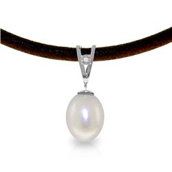 Genuine 4.01 ctw Pearl & Diamond Necklace Jewelry 14KT White Gold - REF-23A6K