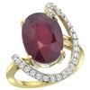 Image 1 : Natural 6.41 ctw Ruby & Diamond Engagement Ring 14K Yellow Gold - REF-99F2N