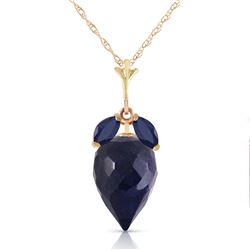 Genuine 13.4 ctw Sapphire Necklace Jewelry 14KT Yellow Gold - REF-34M3T