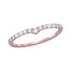 Image 1 : 0.25 CTW Diamond Chevron Stackable Ring 10KT Rose Gold - REF-19W4K