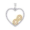 Image 1 : 0.25 CTW Diamond Nested Infinity Heart Pendant 10KT Two-tone Gold - REF-22M4H