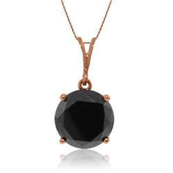 Genuine 3.5 ctw Black Diamond Necklace Jewelry 14KT Rose Gold - REF-139R6P