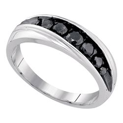 0.76 CTW Mens Black Color Diamond Ring 10KT White Gold - REF-26W9K
