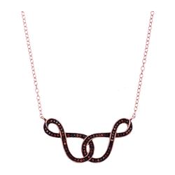 0.20 CTW Red Color Diamond Heart Love Pendant 10KT Rose Gold - REF-26H9M