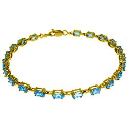 Genuine 5.5 ctw Blue Topaz Bracelet Jewelry 14KT White Gold - REF-96N4R