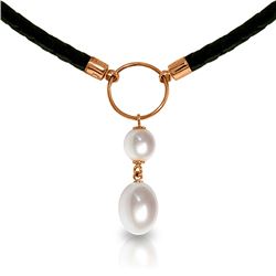 Genuine 6 ctw Pearl Necklace Jewelry 14KT Rose Gold - REF-47A8K