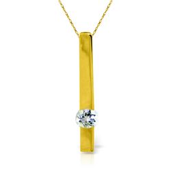 Genuine 0.25 ctw Aquamarine Necklace Jewelry 14KT Yellow Gold - REF-26Z2N