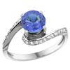 Image 1 : Natural 1.08 ctw tanzanite & Diamond Engagement Ring 10K White Gold - REF-50F3N