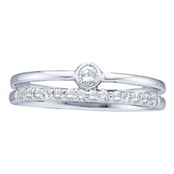 0.20 CTW Diamond Solitaire Bridal Engagement Ring 14KT White Gold - REF-34K4W