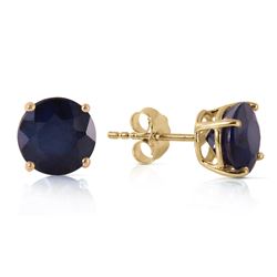 Genuine 3.3 ctw Sapphire Earrings Jewelry 14KT Yellow Gold - REF-36K9V