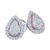 Image 1 : 0.18 CTW Diamond Teardrop Cluster Screwback Earrings 10KT Two-tone Gold - REF-18K2W