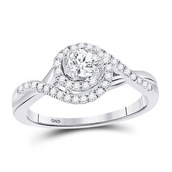 0.50 CTW Princess Diamond Solitaire Bridal Engagement Ring 14KT White Gold - REF-71N3F