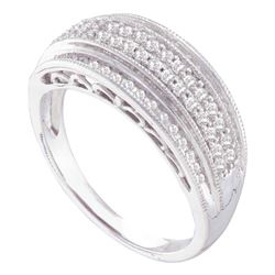 0.38 CTW Diamond Domed Ring 10KT White Gold - REF-37K5W