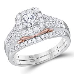 1 CTW Diamond Bellissimo Halo Bridal Engagement Ring 14KT White Gold - REF-142W4K