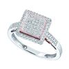 Image 1 : 0.30 CTW Diamond Square Cluster Ring 10KT Two-tone Gold - REF-30N2F