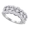Image 1 : 1.01 CTW Diamond Diagonal Square Ring 14KT White Gold - REF-87F2N