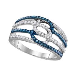 0.46 CTW Blue Color Diamond Ring 10KT White Gold - REF-26K9W