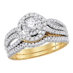1 CTW Diamond EGL Bridal Wedding Engagement Ring 14KT Yellow Gold - REF-149W9K