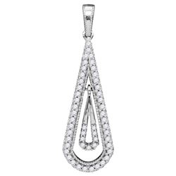 0.25 CTW Diamond Nested Teardrop Dangle Pendant 10KT White Gold - REF-22F4N