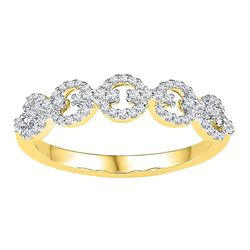 0.25 CTW Diamond Linked Ring 10KT Yellow Gold - REF-19F4N