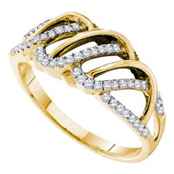 0.25 CTW Diamond Openwork Ring 14KT Yellow Gold - REF-41X9Y