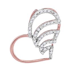 0.09 CTW Diamond Heart Pendant 10KT Rose Gold - REF-8N9F
