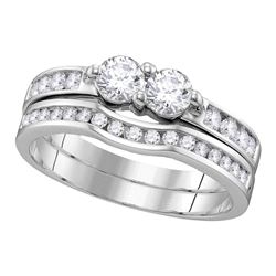 0.51 CTW Diamond 2-stone Bridal Wedding Engagement Ring 10KT White Gold - REF-41X9Y