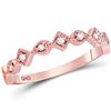 Image 1 : 0.10 CTW Diamond Squares Stackable Ring 14KT Rose Gold - REF-22W4K