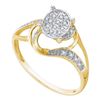 Image 1 : 0.10 CTW Diamond Oval Cluster Split-shank Ring 10KT Yellow Two-tone Gold - REF-13N4F