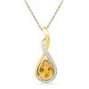 Image 1 : 1.06 CTW Pear Created Citrine Solitaire Diamond Pendant 10KT Yellow Gold - REF-18M2H