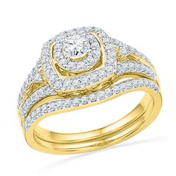 0.75 CTW Diamond Bridal Wedding Engagement Ring 14KT Yellow Gold - REF-89W9K
