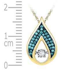 0.20 CTW Diamond Solitaire Teardrop Moving Pendant 10KT Yellow Gold - REF-22M4H