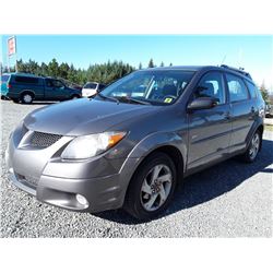 D3 -- 2003 PONTIAC VIBE HATCHBK, GREY, 276,842 KMS