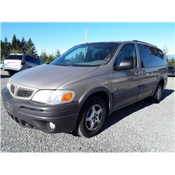 F2 -- 2001 PONTIAC MONTANA VAN, BROWN, 253,515 KMS