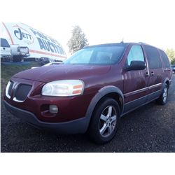 F6 -- 2005 PONTIAC MONTANA VAN, RED, 224724 KMS
