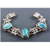 Image 1 : Blue Stone Scarab Silver Bracelet